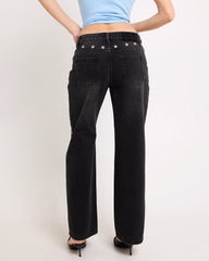 Razor Eyelet Straight Denim Jeans