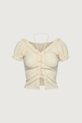 RUFFLE HALTER TOP