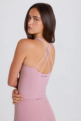 Crossback Longline Tank Top in Mauve