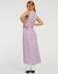 Fiaso Midi Dress in Ditsy Rose Lilac
