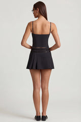 Cut-Top Camisole Top in Black