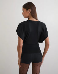 Amarata Batwing Top in Rayon Jersey Black