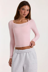ButterCloud™ Layered Top in Blush