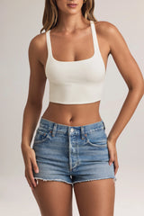 Modal Cross-Back Tank Top in White