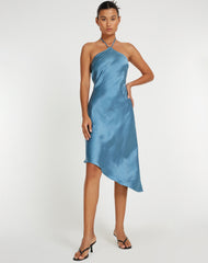 Kimora Midi Dress in Satin Slate
