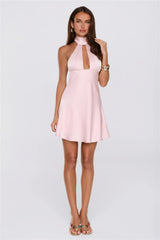 Formal Spectacular Satin Mini Dress Pink