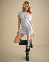 Derana Mini Dress in Silver Shimmer