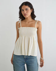 Zerah Top in Candy Stripe Yellow