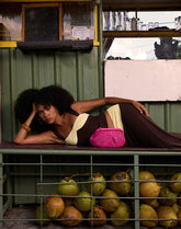 Lure Top in Rayon Jersey Bitter Chocolate and Lemon Yellow