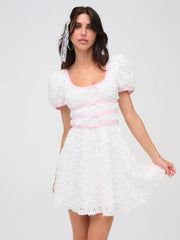 Stacked Blossom Lace Mini Dress