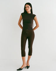 Hanuva Top in Knit Chocolate Brown