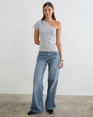 Tokiki One Shoulder Top in Jersey Misty