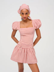 Georgia Gingham Short Sleeve Mini Dress