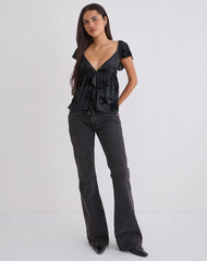 Fonzie Cami Top in Burnout Velvet Grey