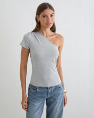 Tokiki One Shoulder Top in Jersey Misty