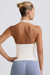 Define Luxe Halterneck Tank Top in White
