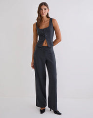Kariso Corset Top in Tailoring Grey Blue