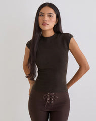 Hanuva Top in Knit Chocolate Brown