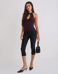 Gretita High Neck Top in Jersey Redwood