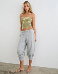Solay Cami Top in Blurry Camo Khaki