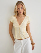 Ilias Corset Top in Poplin Buttermilk