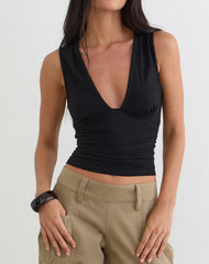 Lycia Plunge Top in Black