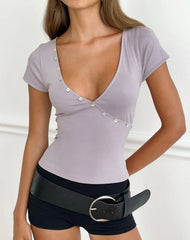 Caliza Top in Lilac Grey Eco Lyocell
