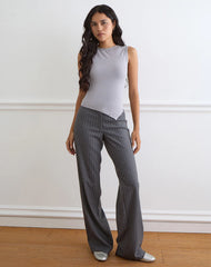 Yetta Double Studded Vest Top in Lilac Grey