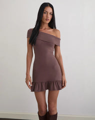 Maufa Mini Dress in Jersey Deep Taupe