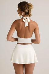 Modal Halterneck Tank Top in White