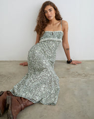 Quilla Maxi Dress in Bloom Paisley Pale Blue