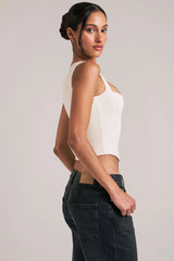 Modal Square-Neck Top in Ivory