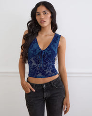 Libura Top in Midnight Leaf Flock Navy