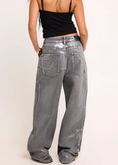 Razor Metallic Straight Denim Jeans