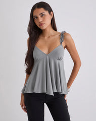 Sable Floaty Cami Top in Jersey Grey