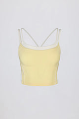 Soft Active Layered Tank Top in Soft Yellow