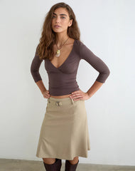 Trudis Wrap Top in Rayon Jersey Peppercorn