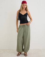 Mayoti Top in Rayon Jersey Black with Studs