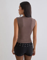 Emberly Plunge Top in Coffee Quartz