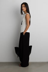 LINEN BLEND HIGH NECKLINE SLEEVELESS TOP