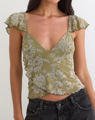 Karaji Top in Moss Petal Olive