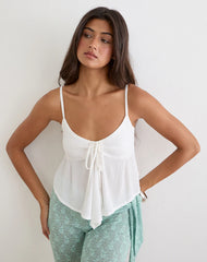Awilix Top in Crinkle Off White