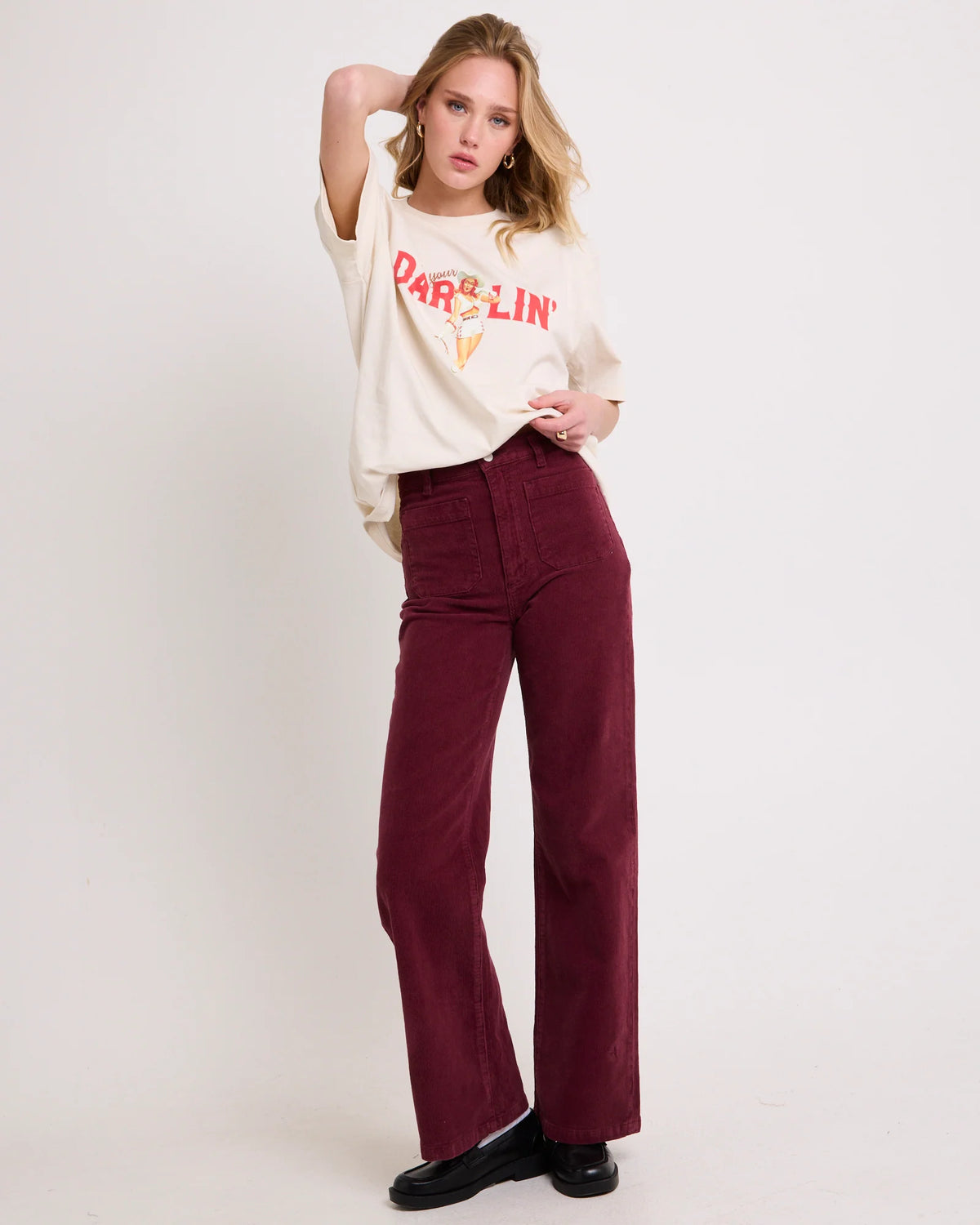 Sailor Long Cord Denim Jeans