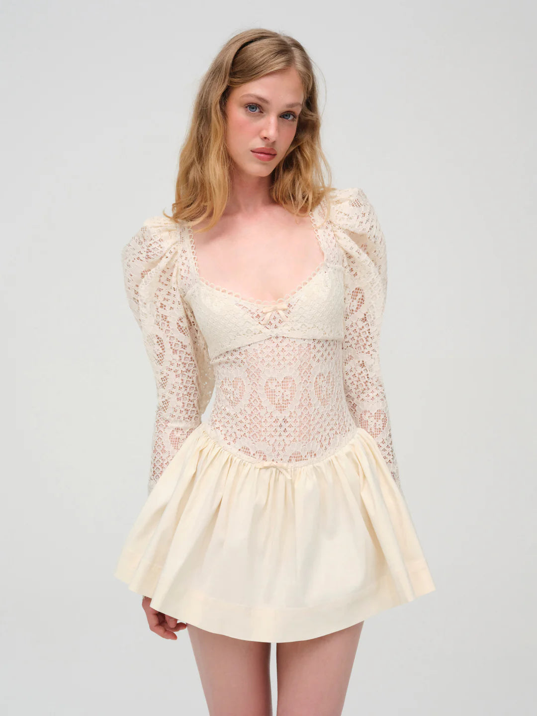 Doily Lace Mini Dress