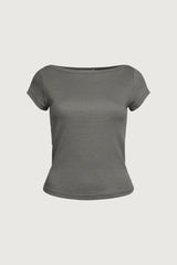 SOFT MODAL RIBBED BOATNECK TOP