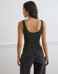 Ovia Scoop Corset Top in Tailoring Dark Khaki
