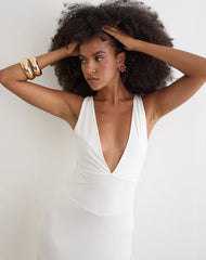 Georgina Maxi Dress in Cupro Off White