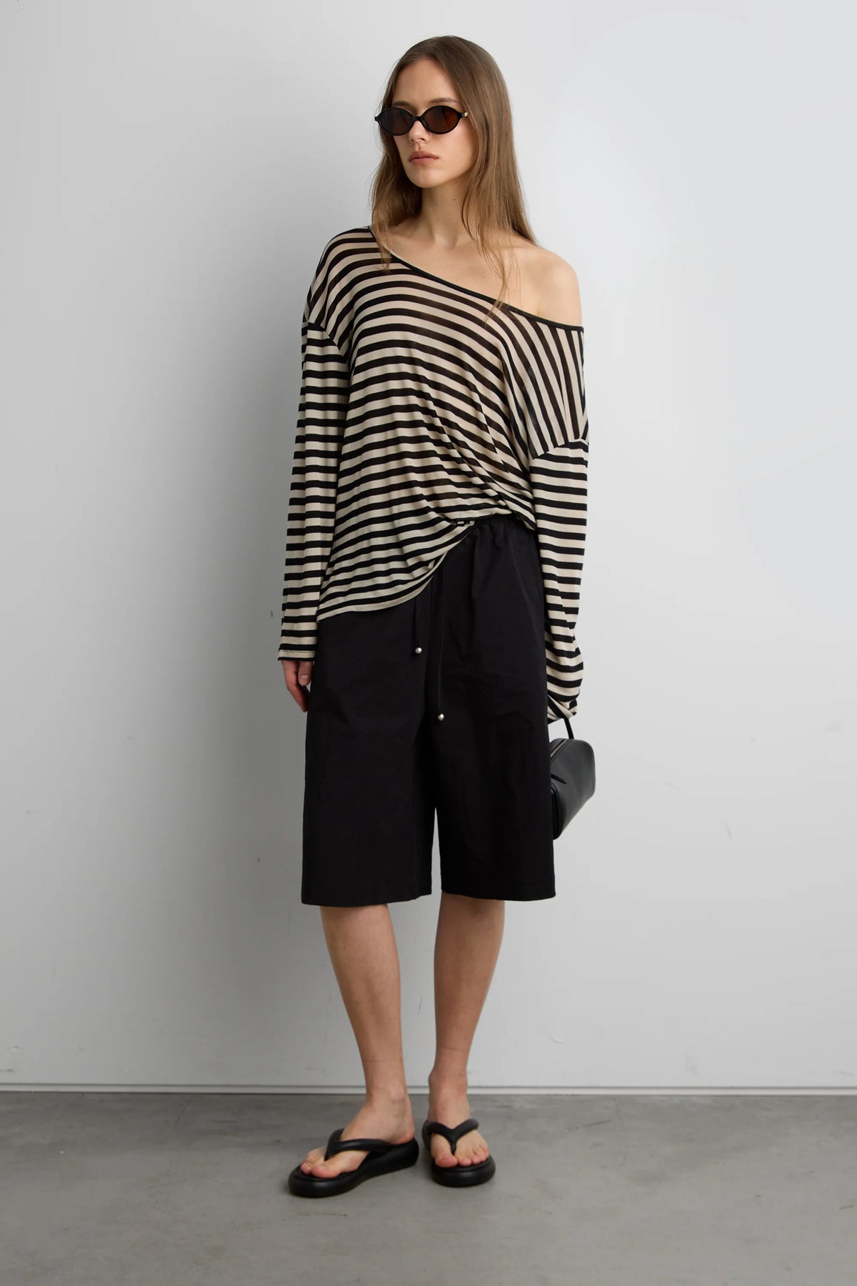 OVERSIZED STRIPED LONG SLEEVE TOP