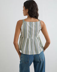 Myles Top in Sage Stripe