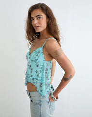 Merida Top in Winding Ivy Blue